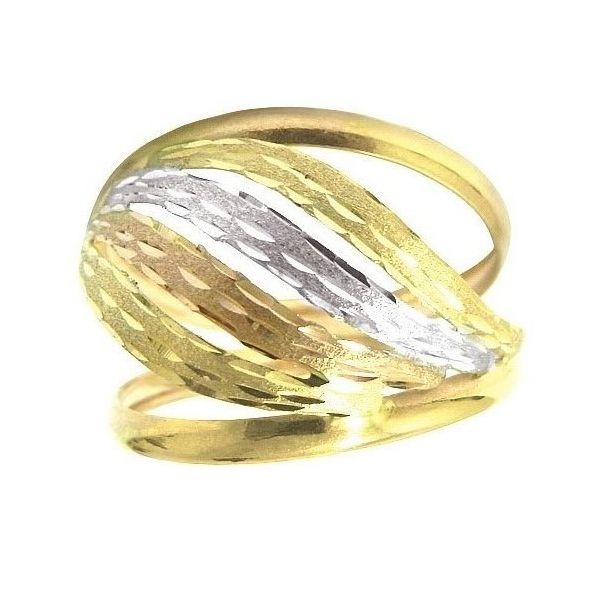 Anel de ouro 18k ondulado