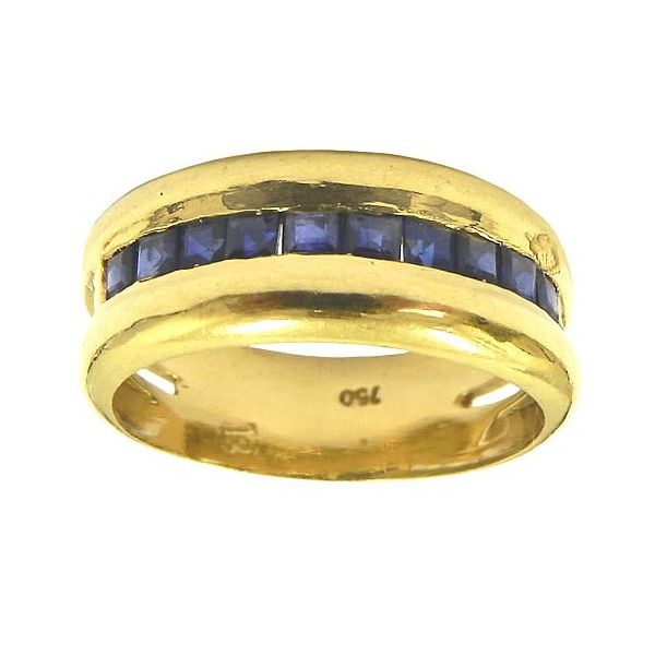 Anel de Ouro 18K com Safiras Azuis