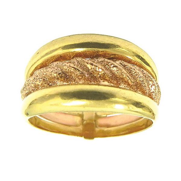 Anel em Ouro 18k amarelo e Rose Polido e Fosco 5.5g