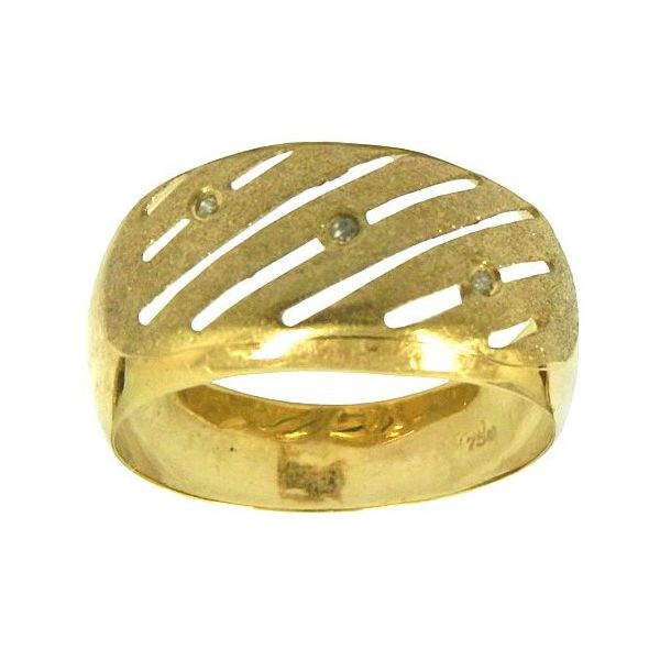 Anel de Ouro 18K 750 Fosco com Brilhantes 