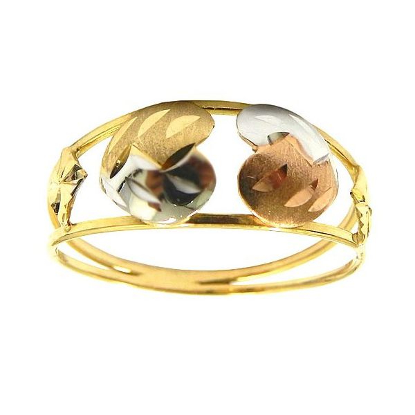Anel Dois Corações em Ouro 18K