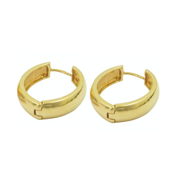 Brincos de Argola em Ouro 18k 750 Click 8.2g 23.0mm