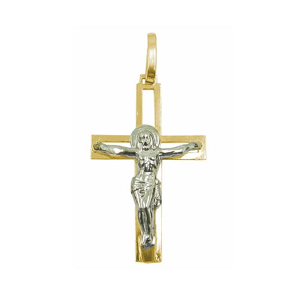 Pingente Crucifixo de Ouro com Cristo 37.0x18.0mm