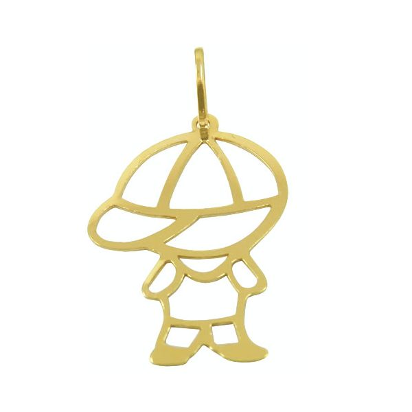 Pingente Feminino de Ouro Formato de Menino P