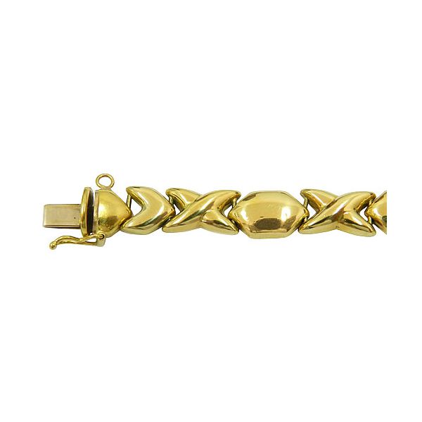 Pulseira de Ouro 18k 750 com Feche Gaveta16.0g 7.3mm