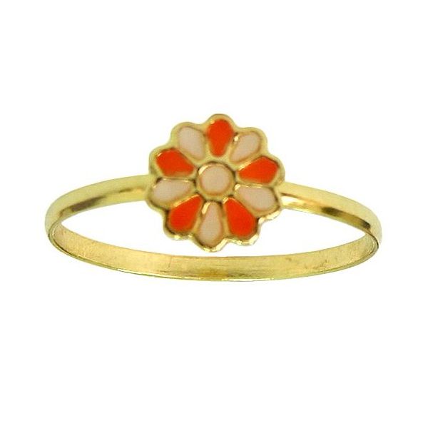 Anel Infantil de Flor em Ouro 18K