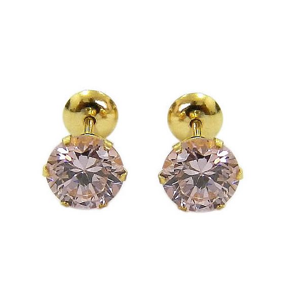 Brinco em Ouro 18K com Zircônia 5mm