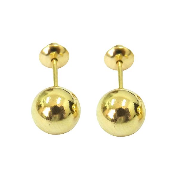 Brinco de Bola em Ouro 18K (0,750) Grande 6mm