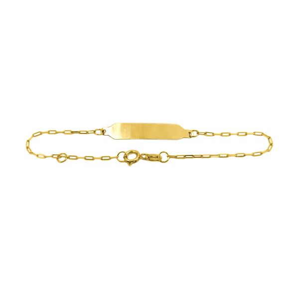 Pulseirinha em ouro com placa para Recém-nascido