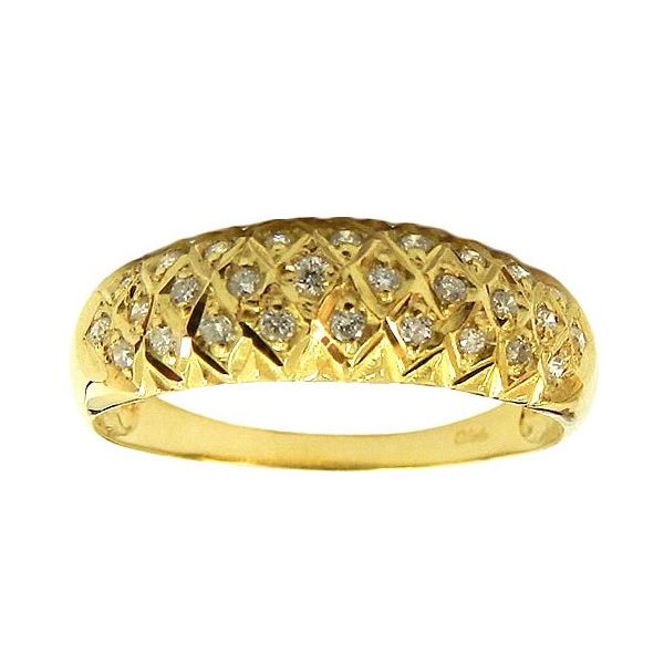 Anel Banana em Ouro 18K 0750 cravejado com 28 Diamantes