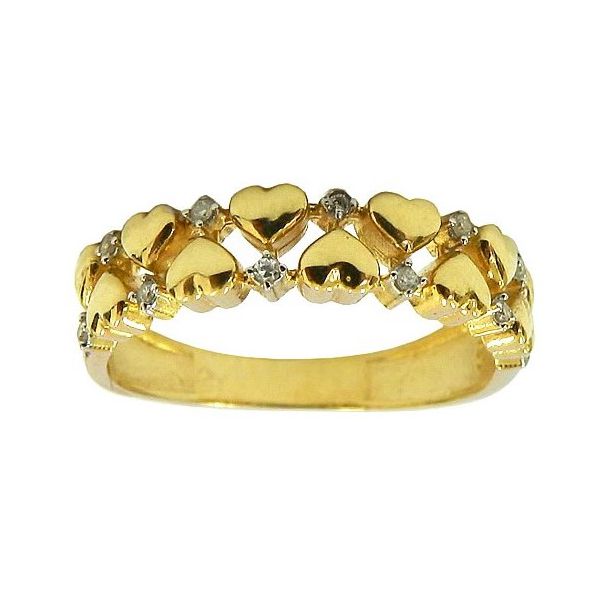 Anel em Ouro 18K Coração com Brilhantes 3.8g