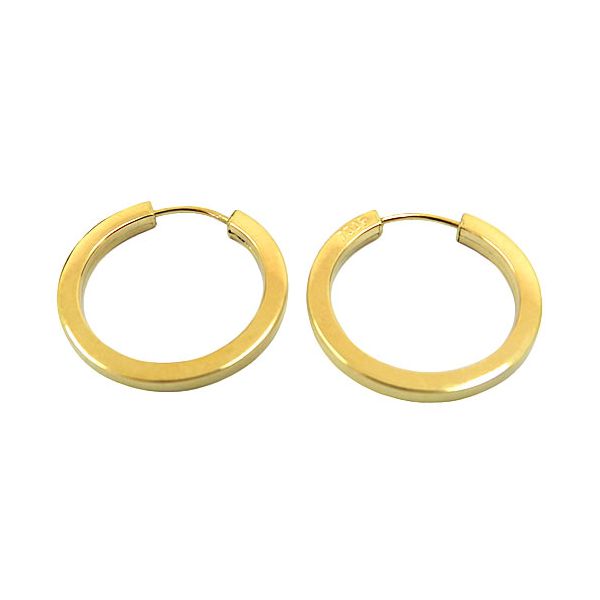 Argola Feminina em Ouro 18K Redonda 