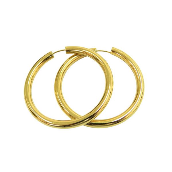 Brinco de Argola Modelo Africano em Ouro 18K 0750