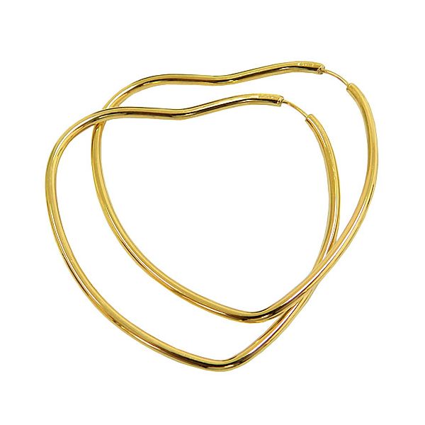 Argola de Coração em Ouro 18K Grande