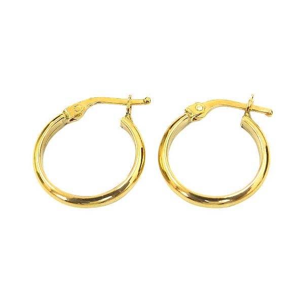 Argola Redonda em Ouro 18K Modelo Meia Cana