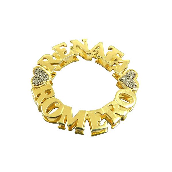 Mandala com dois nomes manuscritos em Ouro 18K