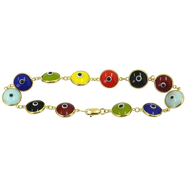 Pulseira de Olho Grego em Ouro 18k Colorida