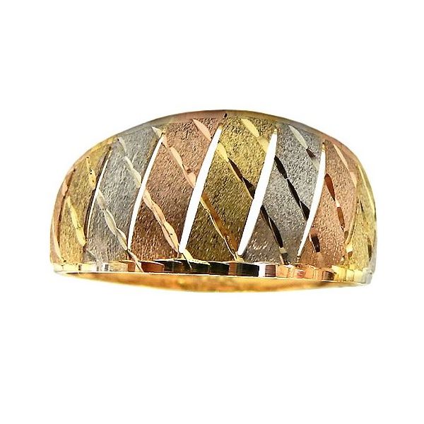 Anel Feminino de Ouro 18K 0750 Tricolor
