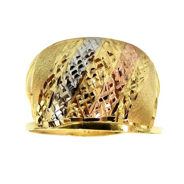Anel de Ouro 18K Feminino Tricolor