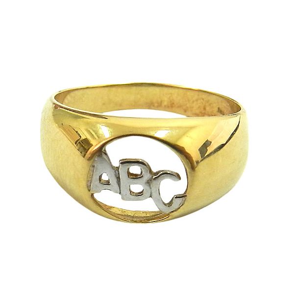 Anel ABC Infantil de Ouro 18K para Menino