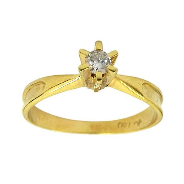 Anel em Ouro 18K com Brilhante de 13 Pontos