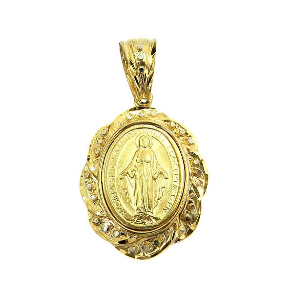 Pingente em Ouro 18K Medalha de Nossa Senhora das Graças 