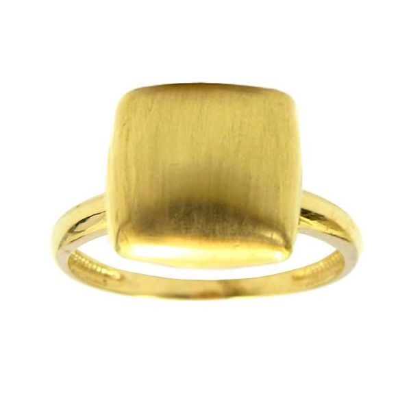 Anel Quadrado de Ouro 18K Feminino Fosco
