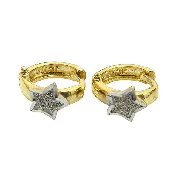 Argola de Estrelinha em Ouro 18K