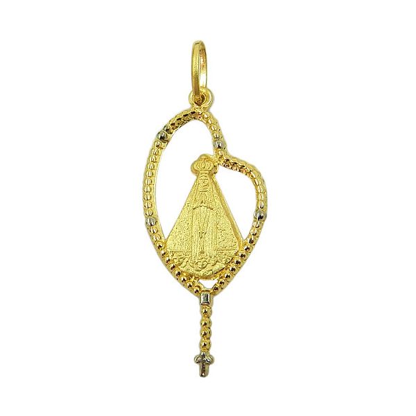 Pingente Terço de Nossa Senhora em Ouro 18K