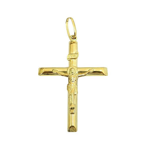 Pingente Masculino de Ouro 18K Jesus Crucificado