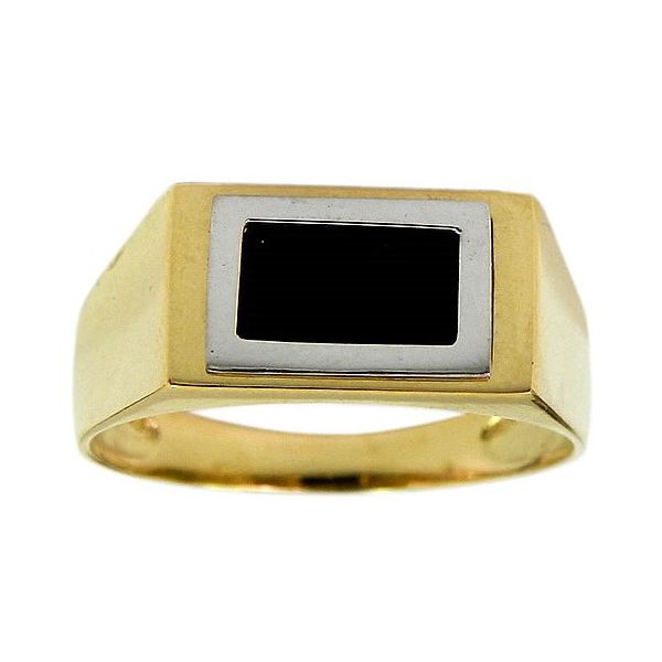 Anel Ônix em Ouro 18K Masculino