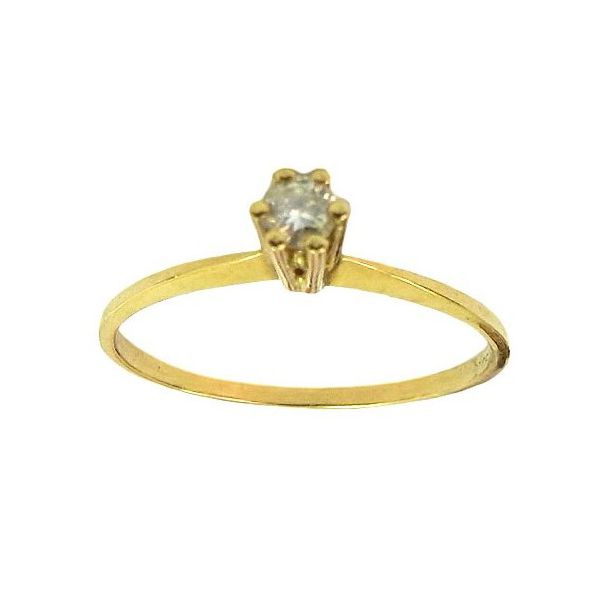 Anéis de Compromisso Ouro 18K com Diamante de 11 Pontos Solitário