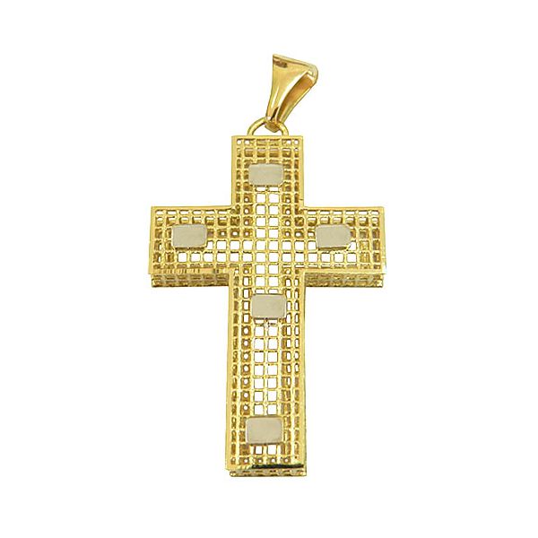 Crucifixo Vazado de Ouro 18K Grande