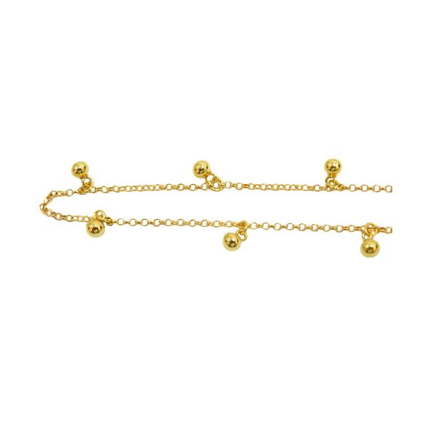 Tornozeleira de Bolinhas em Ouro 18K 0750