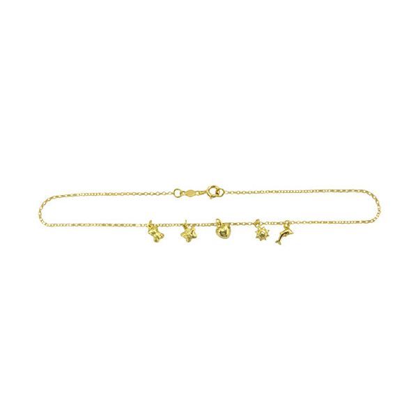 Pulseira com Pingentes em Ouro 18K 750