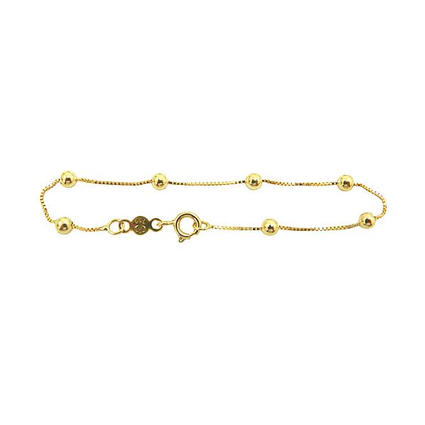 Pulseira Infantil de bolinha em ouro 18K 3mm