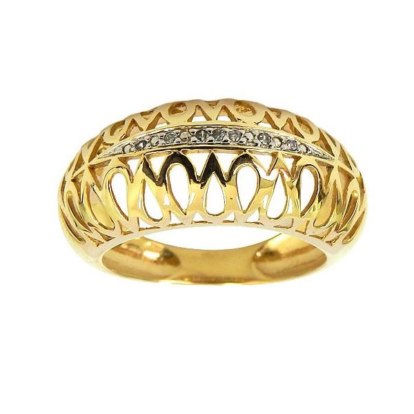 Anel Italiano de Ouro 18K com Pedras