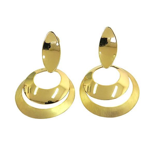 Brinco Circular em Ouro 18K Polido e Fosco