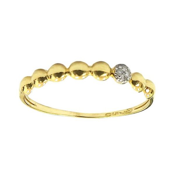 Anel Feminino de Ouro 18K cravejado com 4 Brilhantes