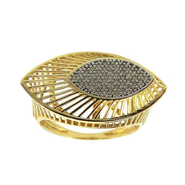 Anel Feminino em Ouro 18K cravejada com 47 Brilhantes