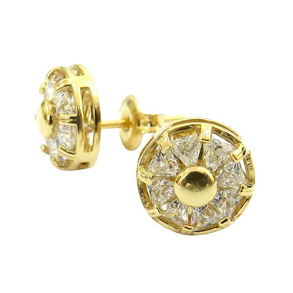 Lindos Brincos Femininos de Ouro 18K com Zircônias