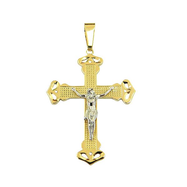 Crucifixo Diamantado com Cristo em Ouro 18K