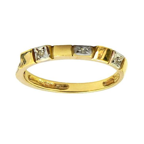 Anel Aparador em Ouro Branco e Ouro Amarelo com Brilhantes