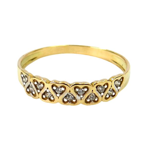 Anel de Corações em Ouro 18K com Zirconia