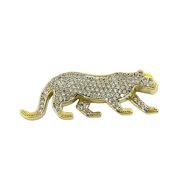 Pingente Pantera em Ouro 18k com Pedras de Zircônia