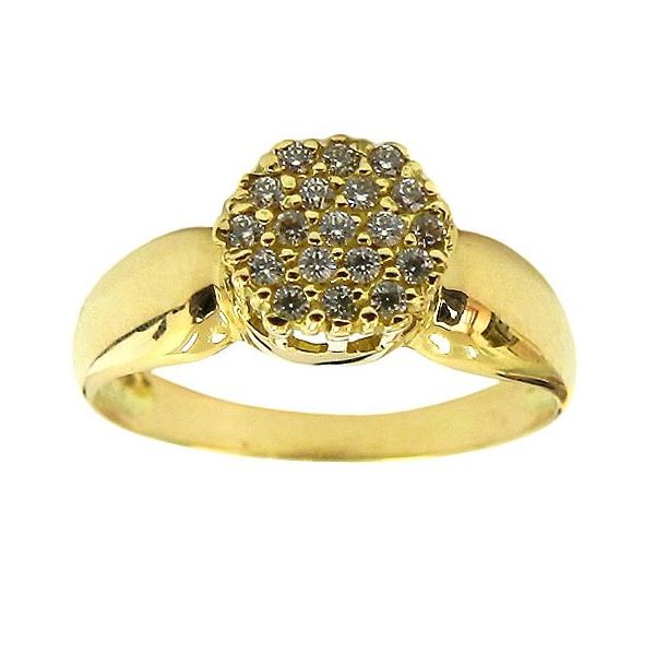 Anel Chuveiro Sextavado de Ouro 18K com Zircônias Preço