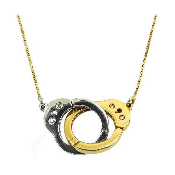 Gargantilha de Algemas em Ouro com Brilhantes 3.5g 11.3mm