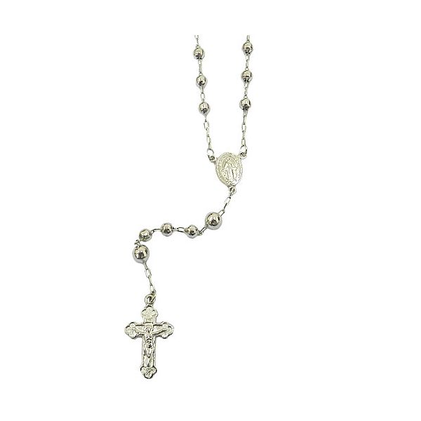 Gargantilha Terço Inteiro Ouro Branco 18K 