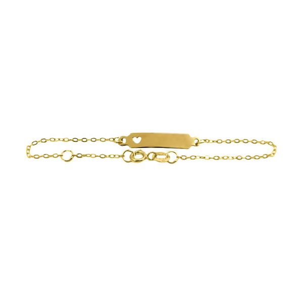 Pulseirinha de Ouro 18K com chapa e coração vazado