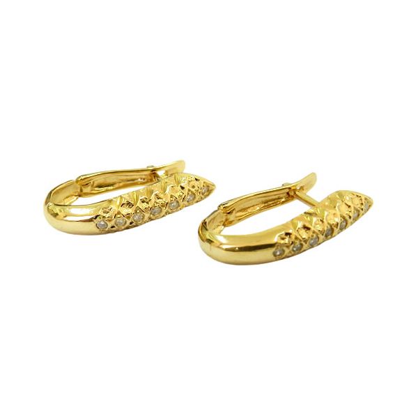 Brinco de Argola Diamantado Ouro 18K com Brilhantes